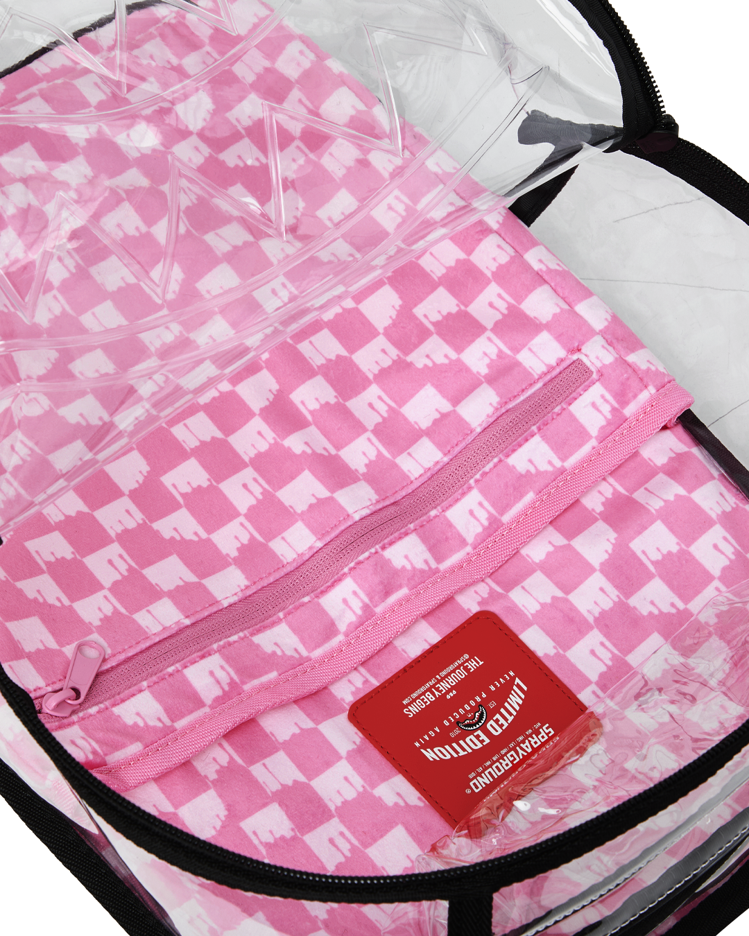 CLEAR DLX BACKPACK - CHECKED OUT (PINK DRIP) - Image 12