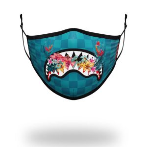 ADULT BLOSSOM SHARK FORM FITTING FACE MASK