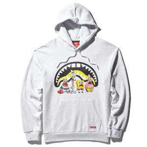 SPONGEBOB CREW SHARK HOODIE (LIGHT GREY)